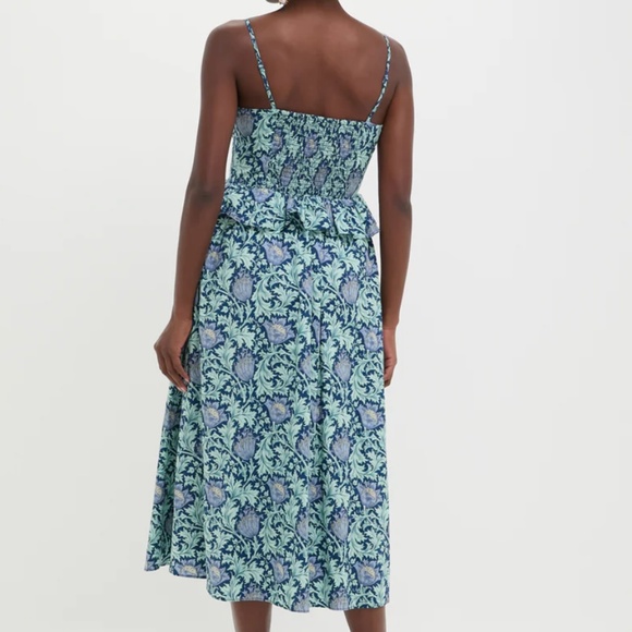 Tuckernuck HYACINTH HOUSE Blue Leafy Floral Maeve Midi Dress - Picture 3 of 9